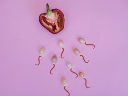 Sliced Bell Pepper on Pink Background