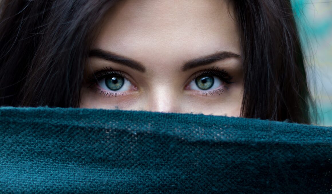 a close up of a person with blue eyes