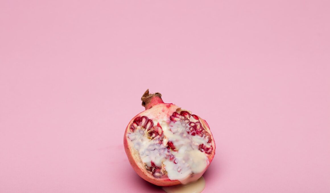 red and white fruit on pink surface