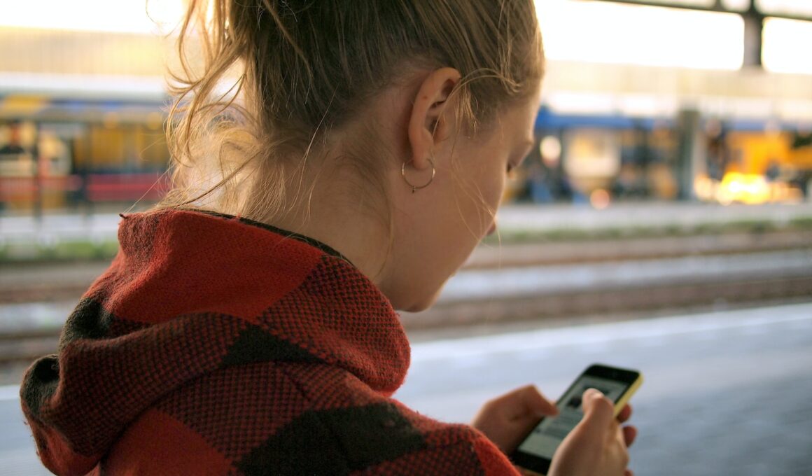 woman holding phone